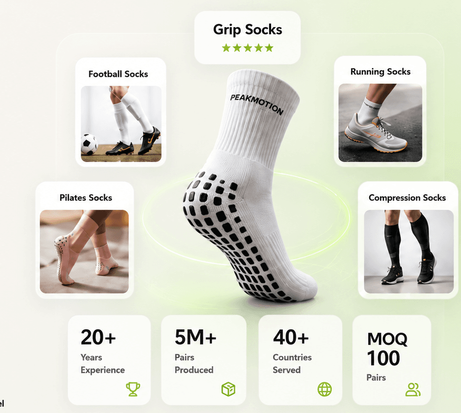 PeakMotion custom sports socks product showcase